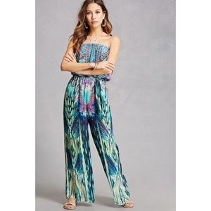 Forever 21 Abstract Chiffon Jumpsuit (Dazzling)